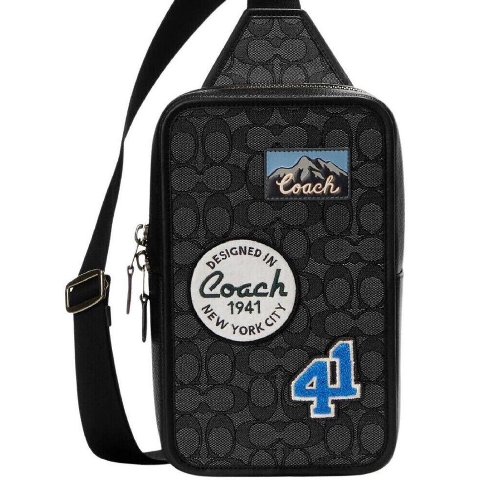 Coach Black and Blue Men's Belt Bag